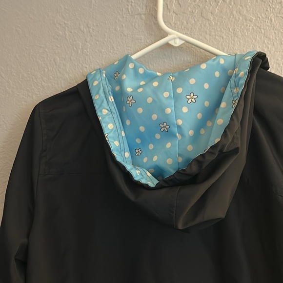 Disneyworld Minnie Mouse raincoat, womens size small. Black and turquoise. - Picture 4 of 9